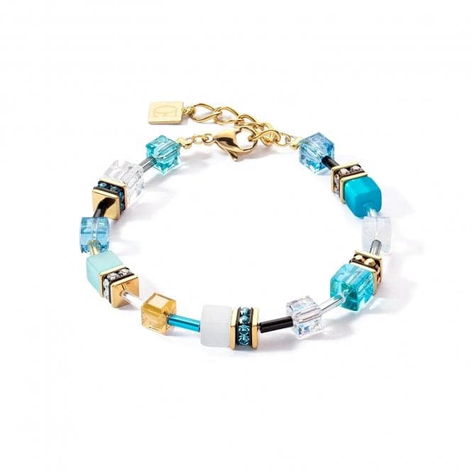 GeoCUBE® Iconic Turquoise - Gold Bracelet 2838/30 - 0616Coeur De Lion2838/30 - 0616