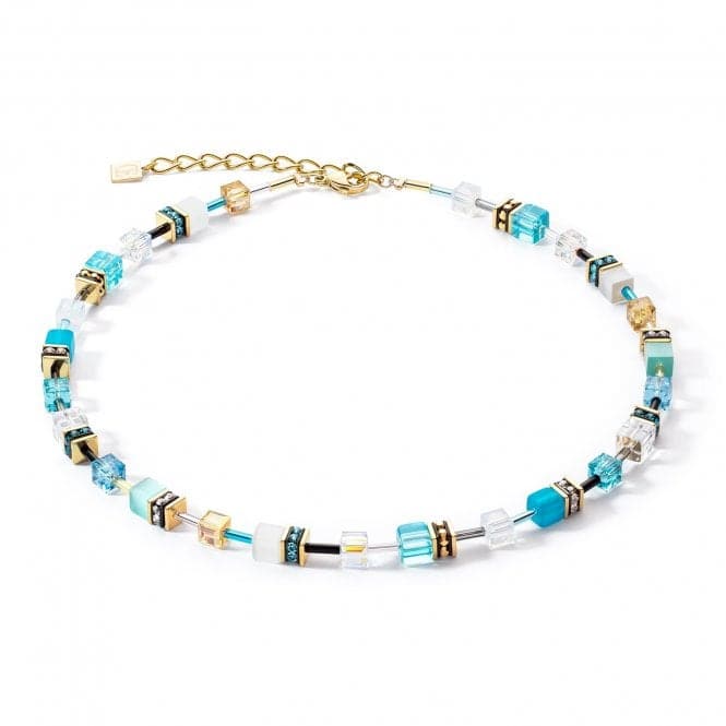 GeoCUBE® Iconic Turquoise - Gold Necklace 2838/10 - 0616Coeur De Lion2838/10 - 0616