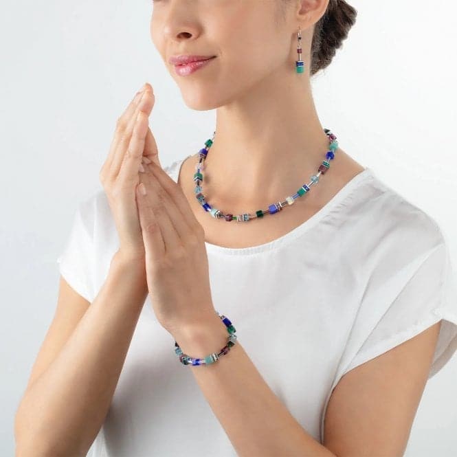 GeoCUBE® Iconic Turquoise Lilac Necklace 2838/10 - 0608Coeur De Lion2838/10 - 0608