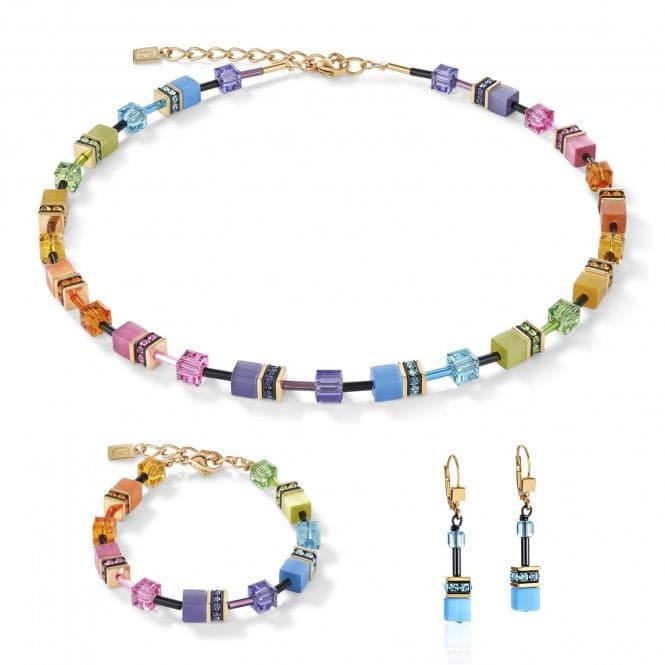 GeoCUBE® Multicolour Rainbow Gold Necklace 2838/10 - 1573Coeur De Lion2838/10 - 1573