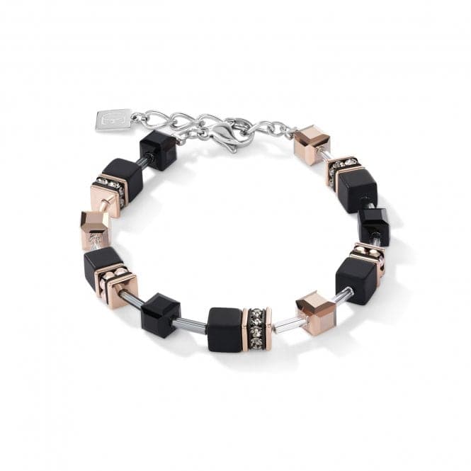 GeoCUBE® Onyx Black - Rose Gold Bracelet 4018/30 - 1300Coeur De Lion4018/30 - 1300