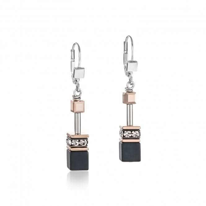 GeoCUBE® Onyx Black - Rose Gold Earrings 4018/20 - 1300Coeur De Lion4018/20 - 1300