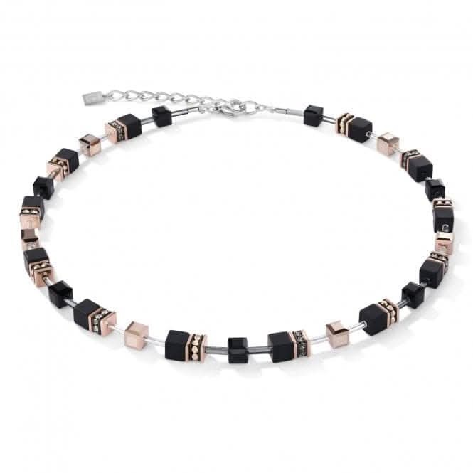 GeoCUBE® Onyx Black - Rose Gold Necklace 4018/10 - 1300Coeur De Lion4018/10 - 1300