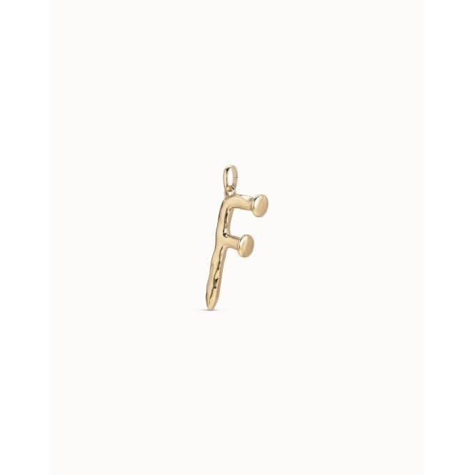 Gimme A Letter F Large Golden Metal Charm CHA0006ORO0000U