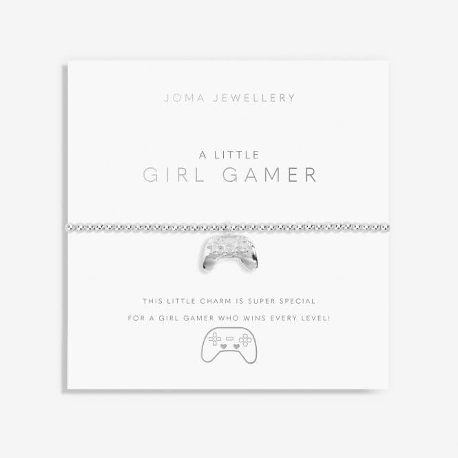 Girl Gamer Silver 17.5cm Stretch Bracelet 6082Joma Jewellery6082