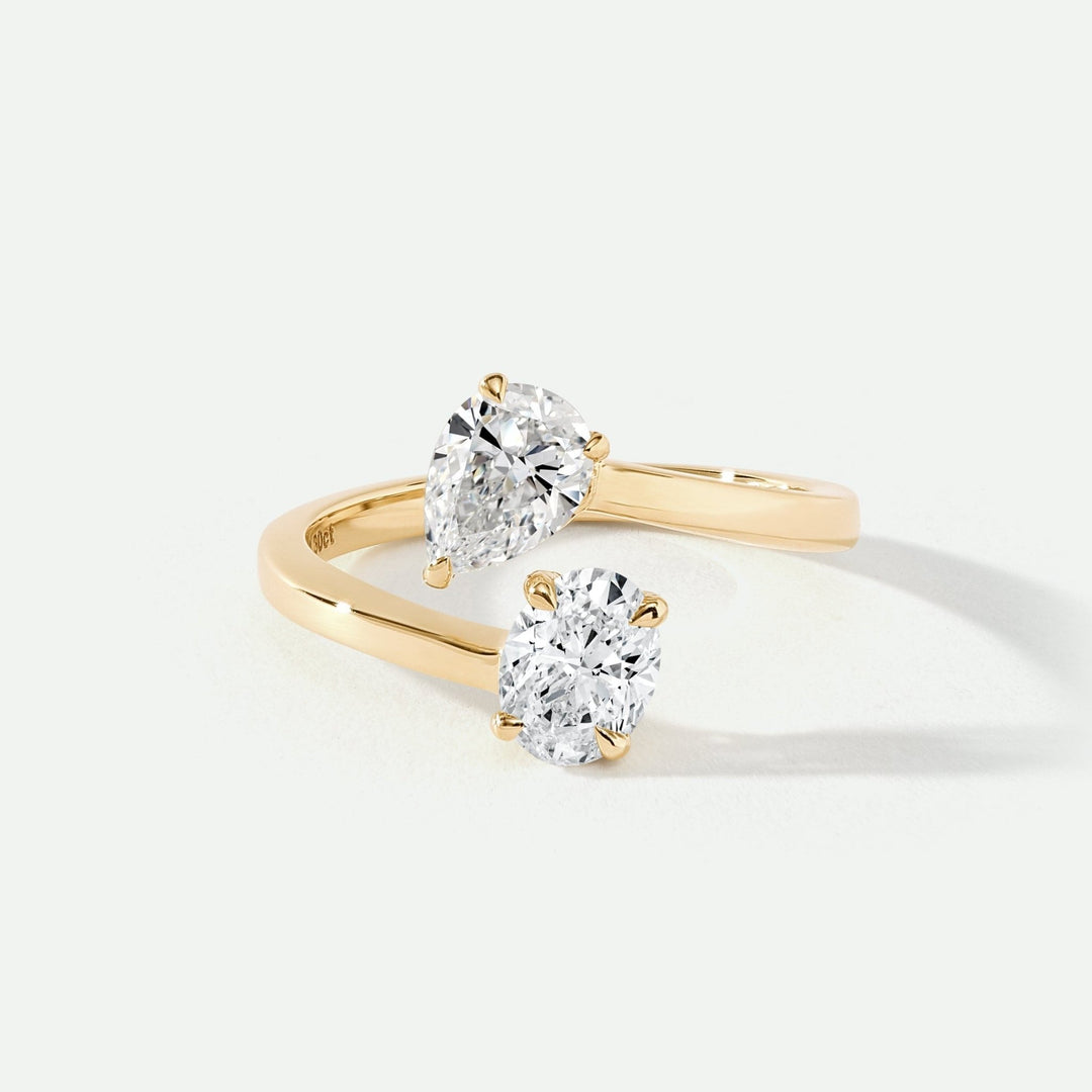 Giselle | 9ct Yellow Gold 1.30ct tw Lab Grown Diamond Toi et Moi RingCreated BrillianceBA0073901 - M