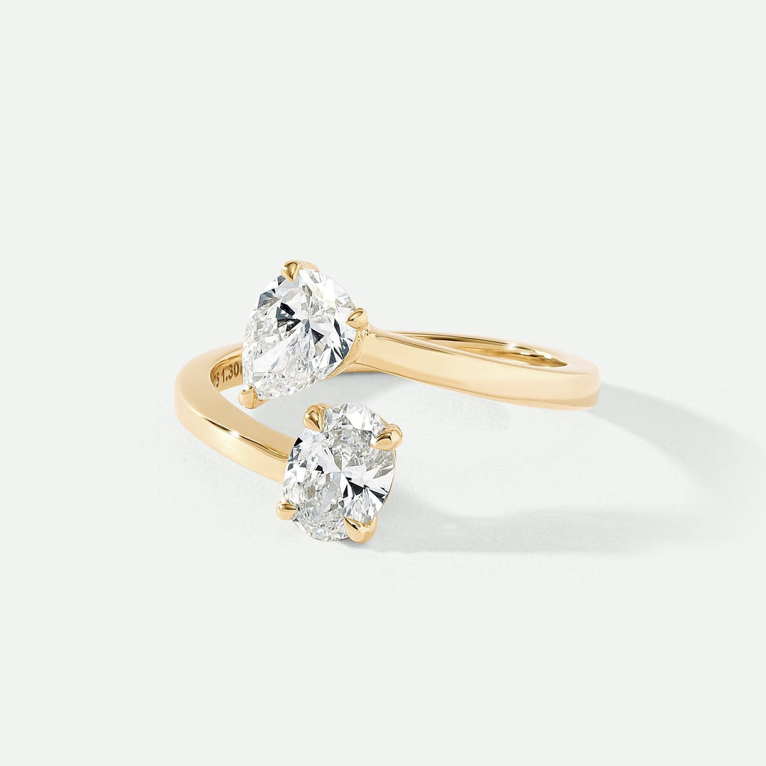 Giselle | 9ct Yellow Gold 1.30ct tw Lab Grown Diamond Toi et Moi RingCreated BrillianceBA0073901 - M