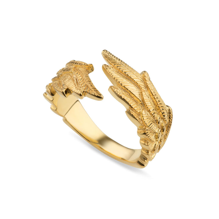 Gold Plated Angel Wing Hug Ring RGAWING