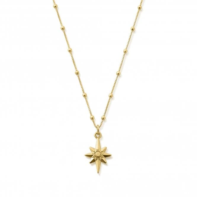Gold Bobble Chain Lucky Star Necklace GNBB2087ChloBoGNBB2087