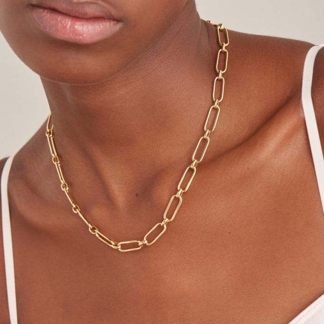 Gold Cable Connect Chunky Chain Necklace N046 - 02GAnia HaieN046 - 02G
