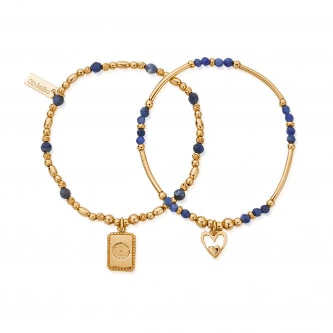 Gold Celebrate Sodalite Set Of 2 Bracelets GBSET33711092ChloBoGBSET33711092