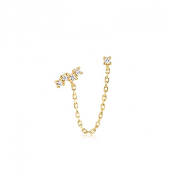 Gold Celestial Drop Chain Barbell Single Earring E047 - 10GAnia HaieE047 - 10G