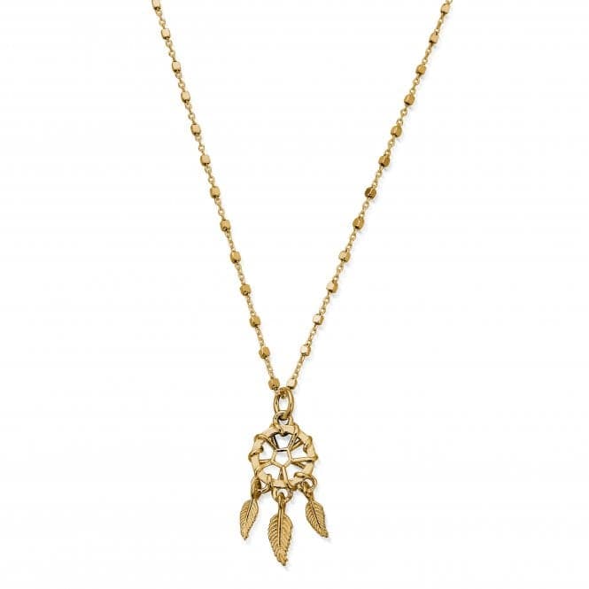 Gold Delicate Cube Dream Catcher Necklace GNDC3291ChloBoGNDC3291