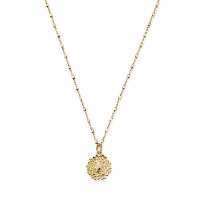 Gold Delicate Cube Sunflower Necklace GNDC3201ChloBoGNDC3201