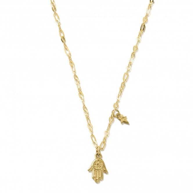 Gold Delicate Hamsa Hand Necklace GNLC4013ChloBoGNLC4013