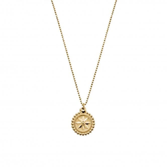 Gold Diamond Cut Chain Bobble Compass Pendant GCDC23233ChloBoGCDC23233