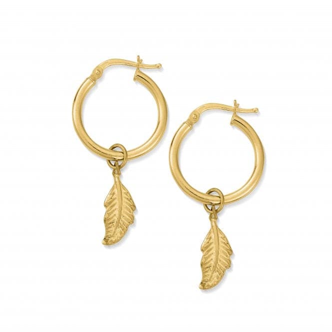 Gold Didi Feather Hoop Earrings GEH724ChloBoGEH724