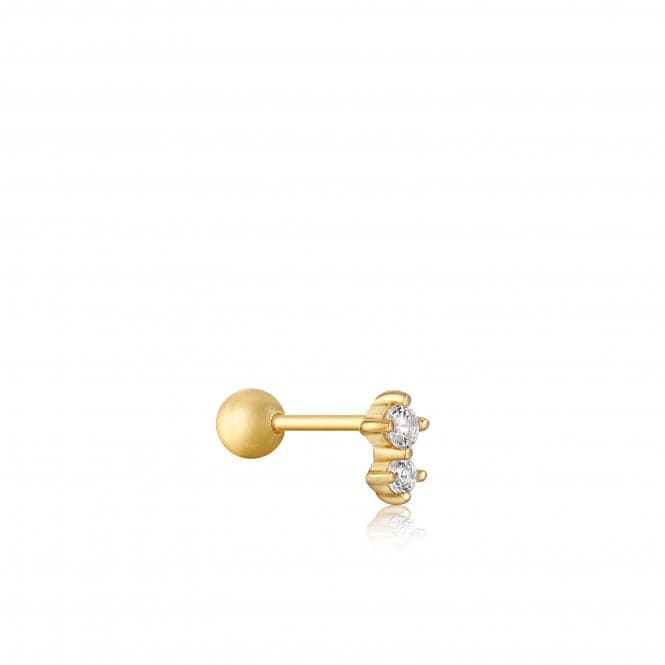 Gold Double Sparkle Barbell Single Earring E035 - 07GAnia HaieE035 - 07G