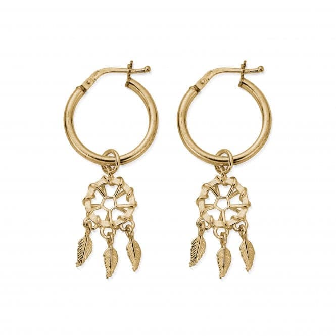 Gold Dream Catcher Hoop Earrings GEH3291ChloBoGEH3291