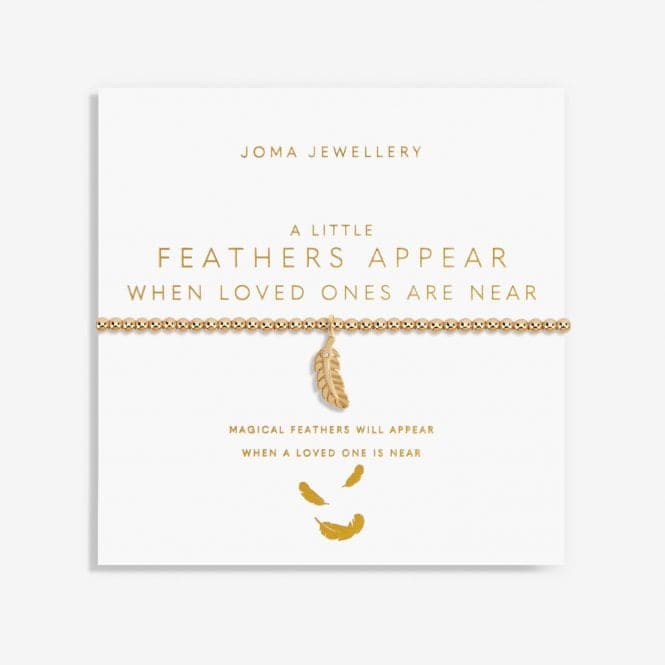 Gold Feathers Appear When Loved Ones Are Near Gold 17.5cm Bracelet 6183Joma Jewellery6183