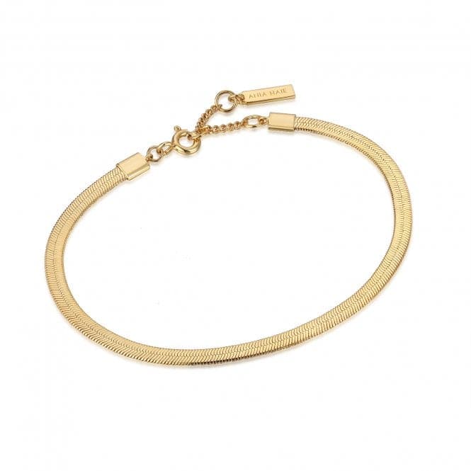 Gold Flat Snake Chain Bracelet B046 - 01GAnia HaieB046 - 01G