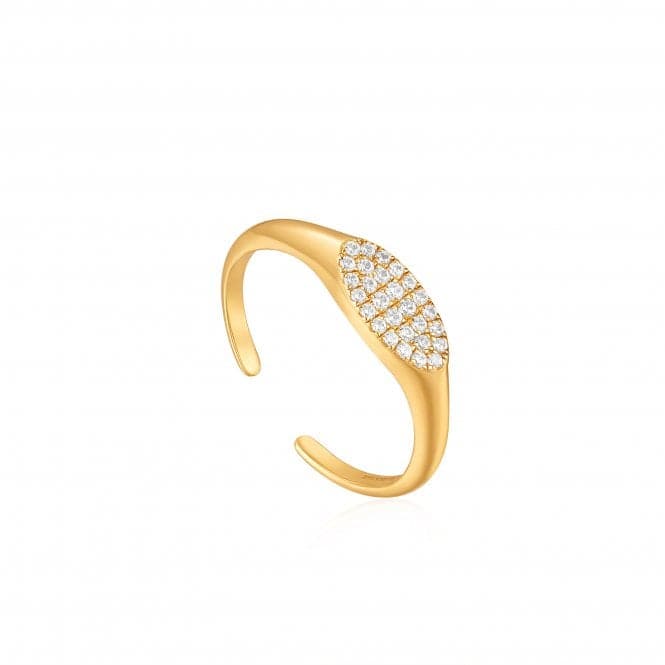 Gold Glam Adjustable Signet Ring R037 - 02GAnia HaieR037 - 02G
