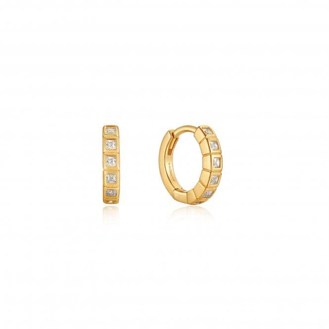 Gold Glam Huggie Hoop Earrings E037 - 05GAnia HaieE037 - 05G