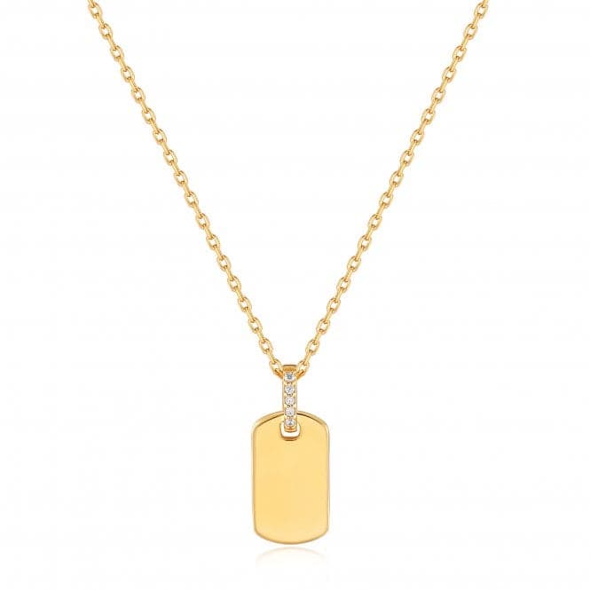 Gold Glam Tag Pendant Necklace N037 - 02GAnia HaieN037 - 02G