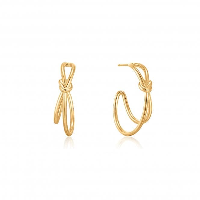 Gold Knot Stud Hoop Earrings E029 - 02GAnia HaieE029 - 02G