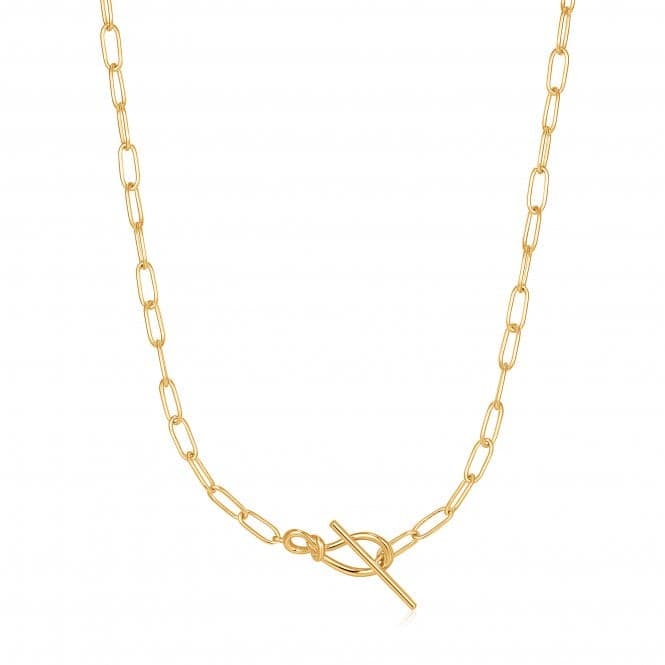 Gold Knot T Bar Chain Necklace N029 - 01GAnia HaieN029 - 01G