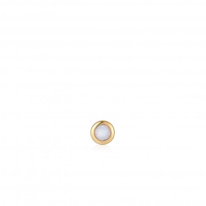 Gold Kyoto Opal Bezel Barbell Single Earring E035 - 11GAnia HaieE035 - 11G