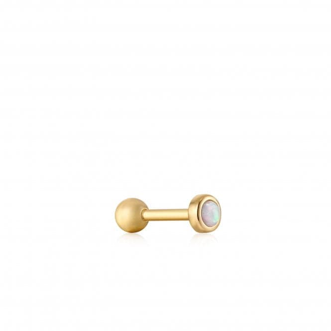 Gold Kyoto Opal Bezel Barbell Single Earring E035 - 11GAnia HaieE035 - 11G