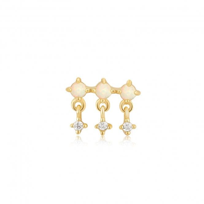 Gold Kyoto Opal Drop Sparkle Barbell Single Earring E047 - 04GAnia HaieE047 - 04G