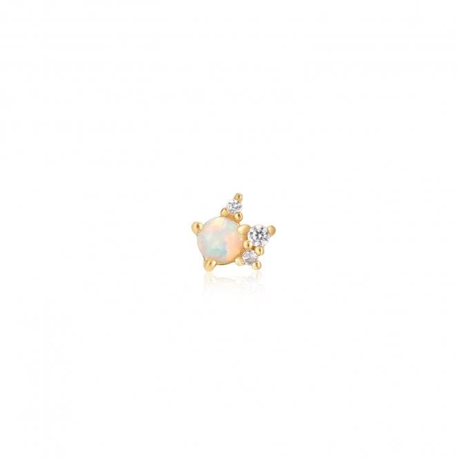 Gold Kyoto Opal Sparkle Crown Barbell Single Earring E047 - 05GAnia HaieE047 - 05G