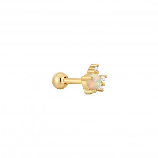 Gold Kyoto Opal Sparkle Crown Barbell Single Earring E047 - 05GAnia HaieE047 - 05G