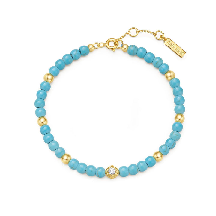 Gold Lab Created Turquoise Bracelet B063 - 04GAnia HaieB063 - 04G