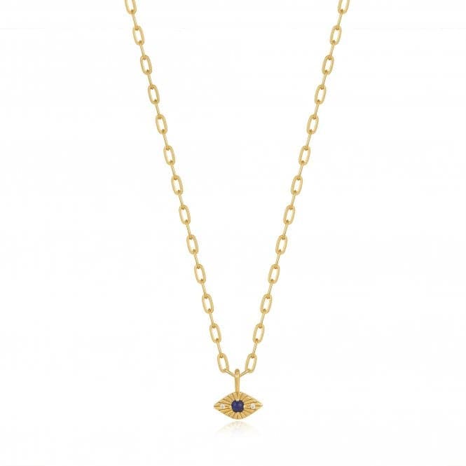 Gold Lapis Evil Eye Necklace N039 - 02G - LAnia HaieN039 - 02G - L
