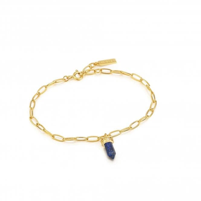 Gold Lapis Point Pendant Bracelet B039 - 02G - LAnia HaieB039 - 02G - L
