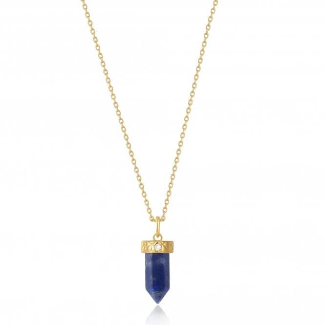 Gold Lapis Point Pendant Necklace N039 - 03G - LAnia HaieN039 - 03G - L