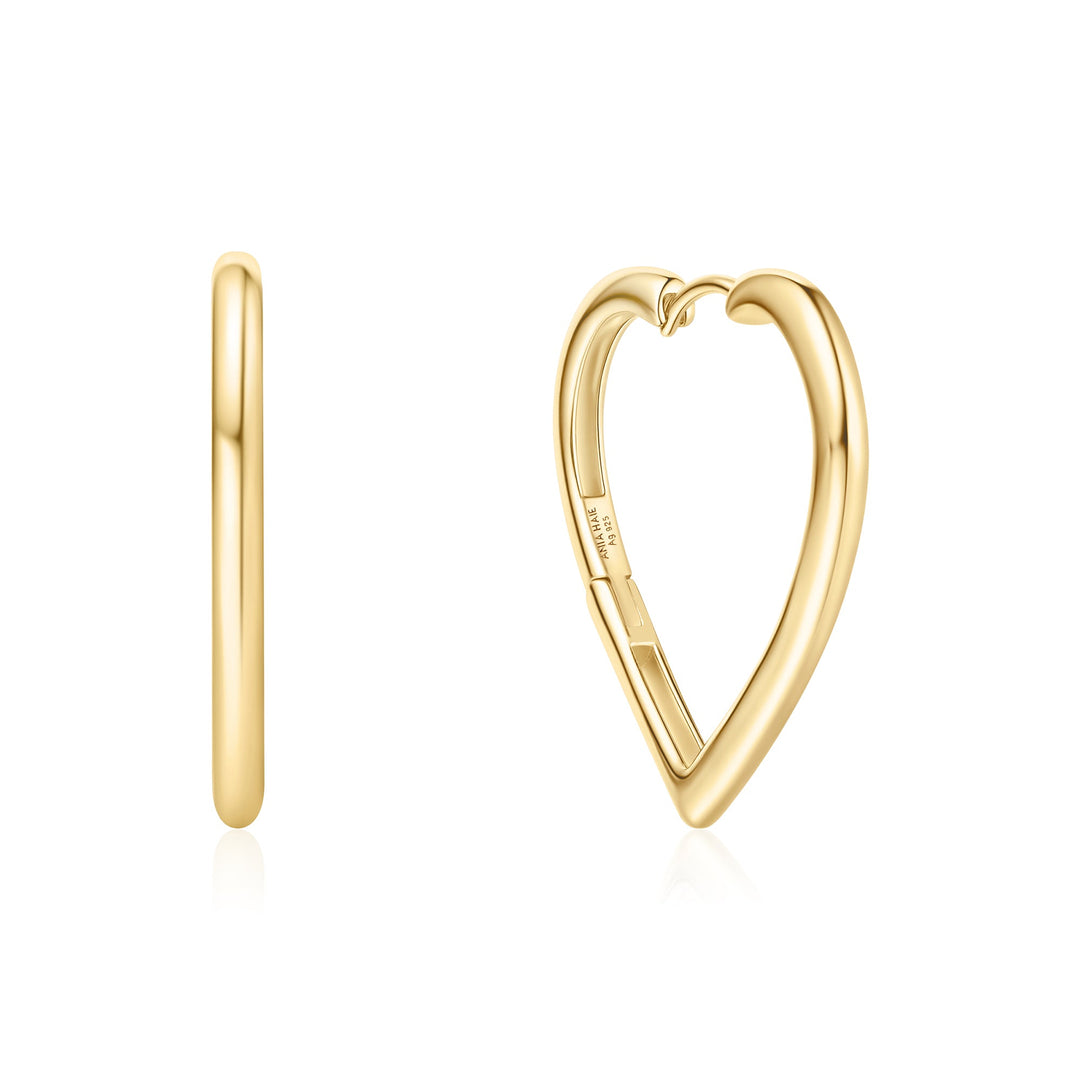 Gold Large Heart Hoop Earrings E064 - 07GAnia HaieE064 - 07G