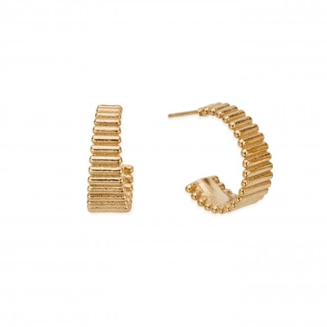 Gold Large Ridge Hoop Earrings GEH3399ChloBoGEH3399