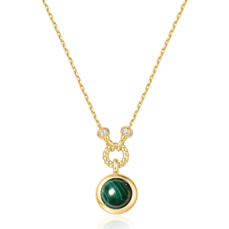 Gold Malachite Reversible Vacation Necklace N063 - 06GAnia HaieN063 - 06G