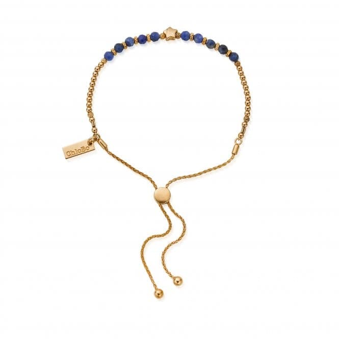 Gold Midnight Star Sodalite Adjustable Bracelet GBASFBChloBoGBASFB