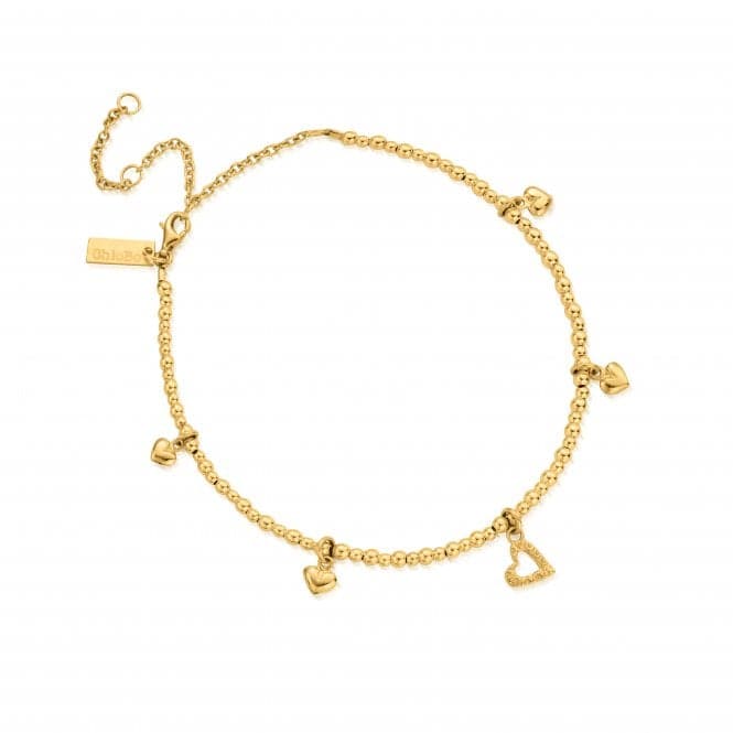 Gold Mini Cute Multi Heart Anklet GANMC40143095ChloBoGANMC40143095