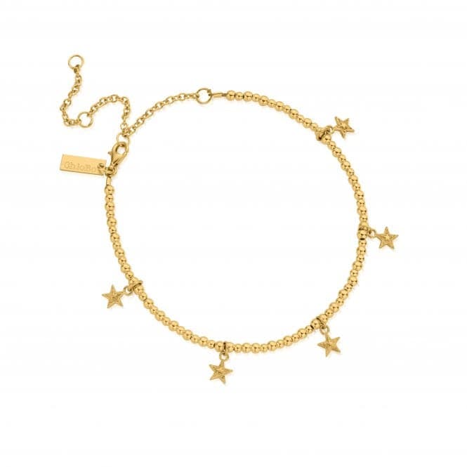 Gold Mini Cute Multi Star Anklet GANMC3031ChloBoGANMC3031