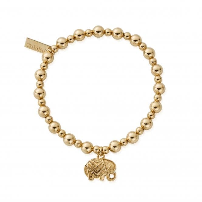 Gold Mini Small Ball Elephant Bracelet GBMSB4024ChloBoGBMSB4024