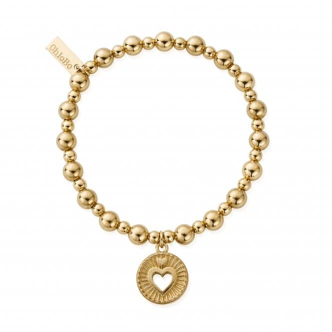 Gold Mini Small Ball Guiding Heart Bracelet GBMSB3221ChloBoGBMSB3221