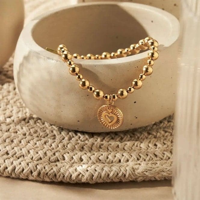 Gold Mini Small Ball Guiding Heart Bracelet GBMSB3221ChloBoGBMSB3221