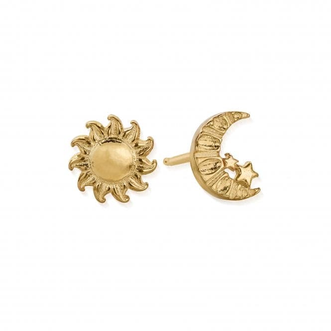 Gold Moon And Sun Stud Earrings GEST3301ChloBoGEST3301