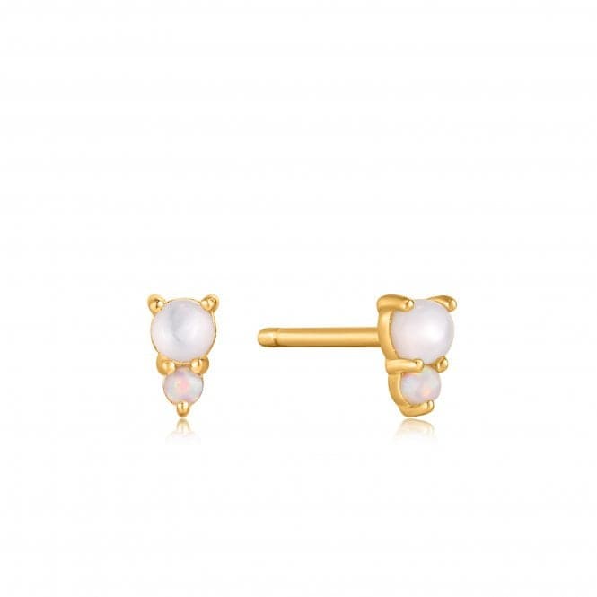Gold Mother Of Pearl And Kyoto Opal Stud Earrings E034 - 02GAnia HaieE034 - 02G